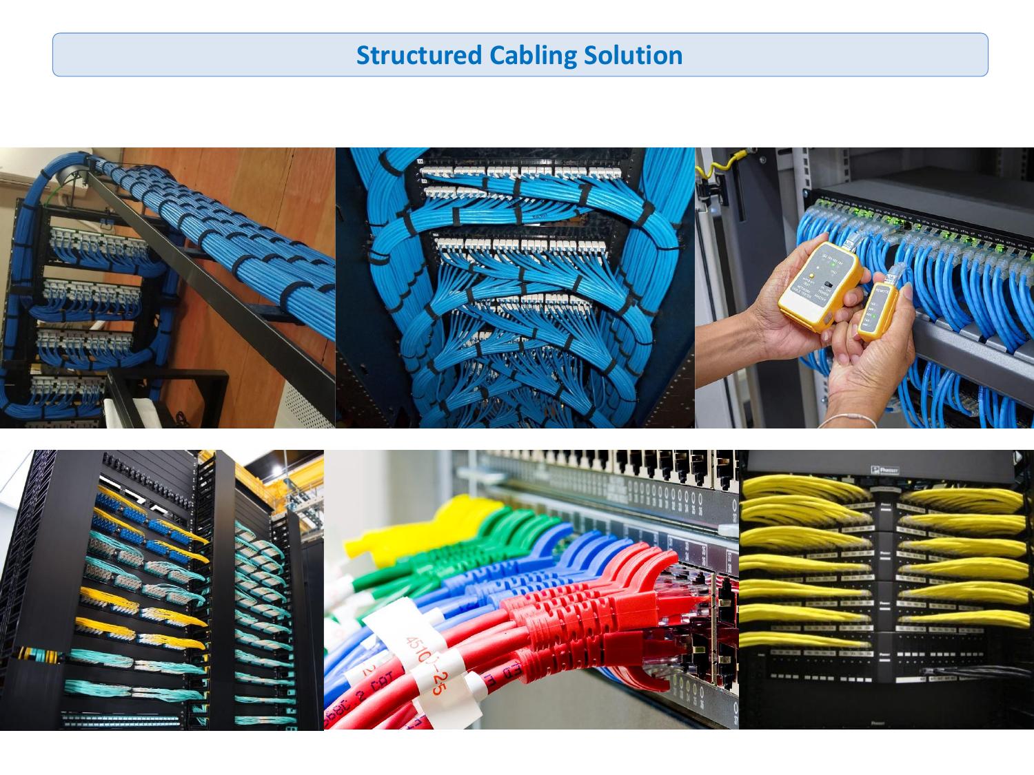 Magnamas Infotech - Professional structured cabling installation showing organized patch panels, cable management, and certified testing with professional-grade tools